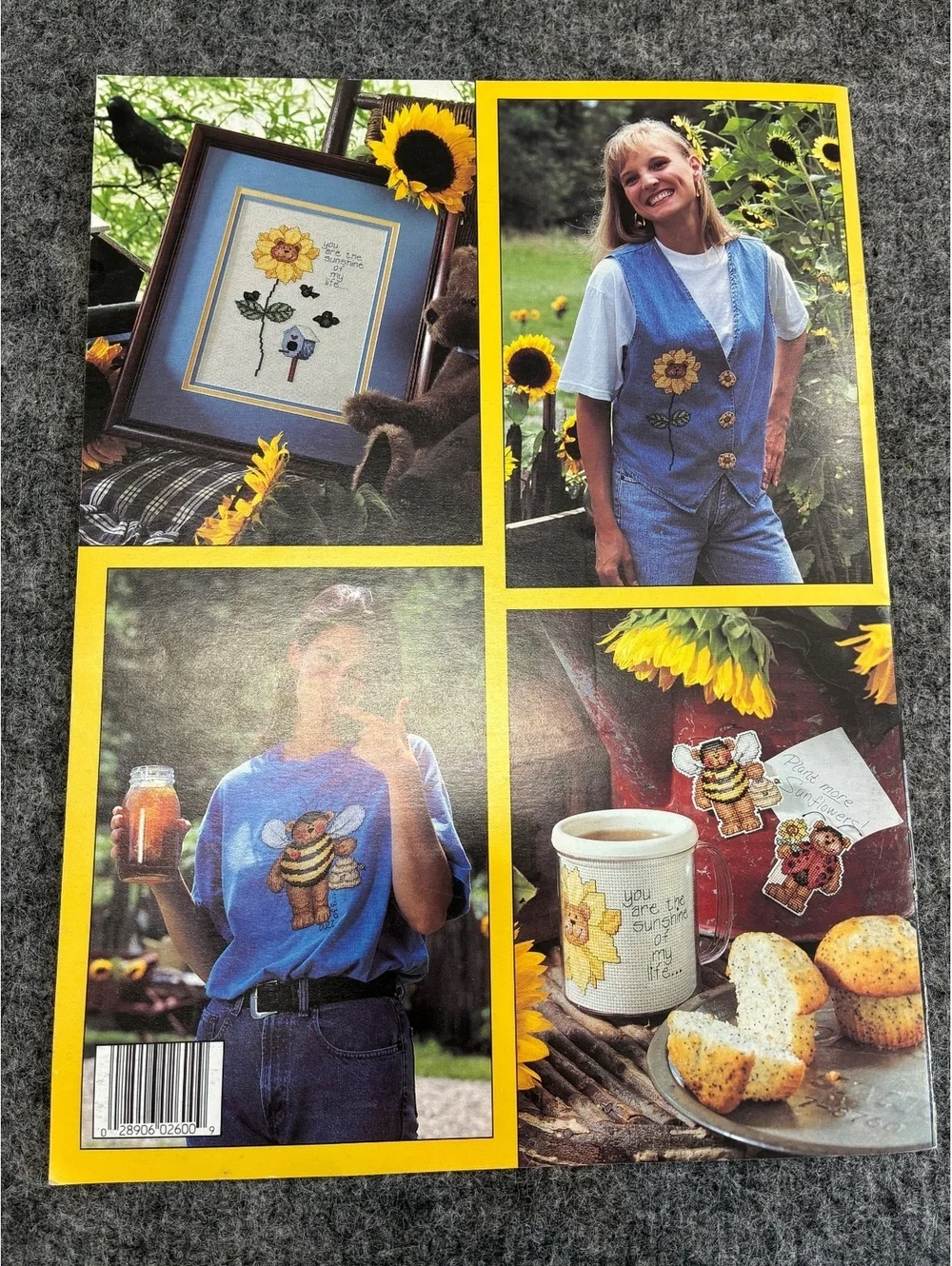 Leisure Arts Cross Stitch Pattern Booklets Sunflowers Buttoned Up Country Wear